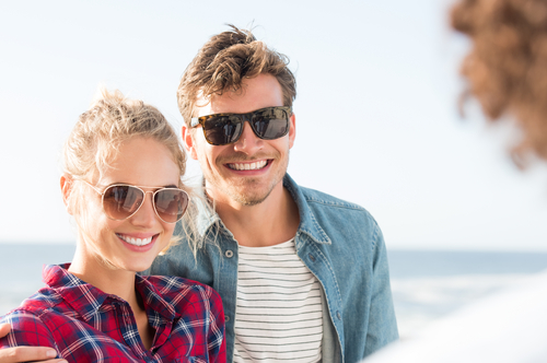 Couple smiling